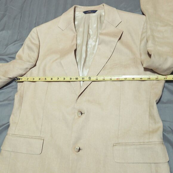 Brooks Brothers 346 Linen Blazer Mens 41R Beige Sport Coat Preppy Classic Suit - Picture 6 of 14